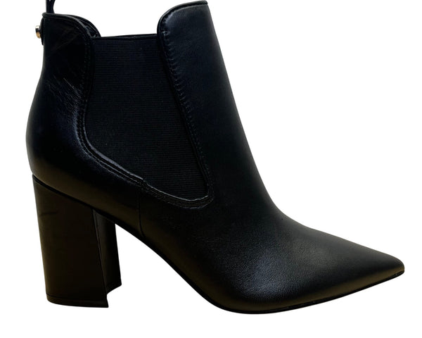 Marc Fisher Women’s Black Leather Pointed Toe Block Heel Ankle Booties Size 8M