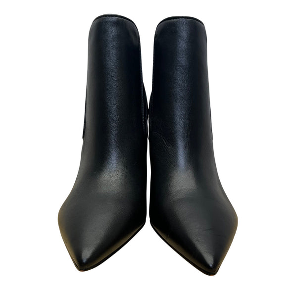 Marc Fisher Women’s Black Leather Pointed Toe Block Heel Ankle Booties Size 8M