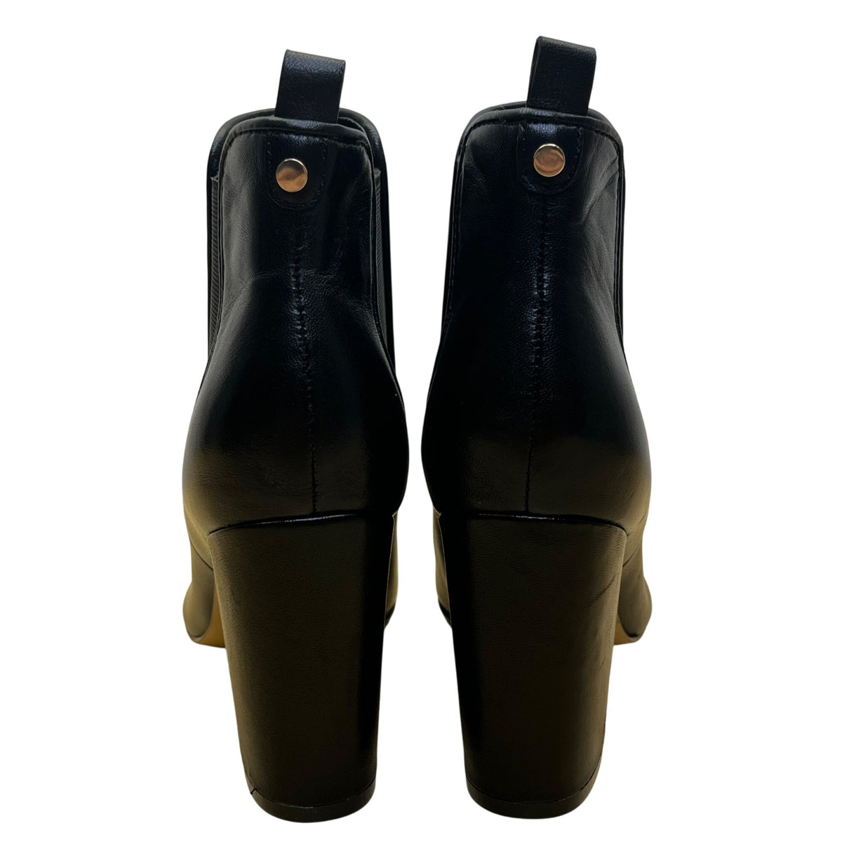 Marc Fisher Women’s Black Leather Pointed Toe Block Heel Ankle Booties Size 8M
