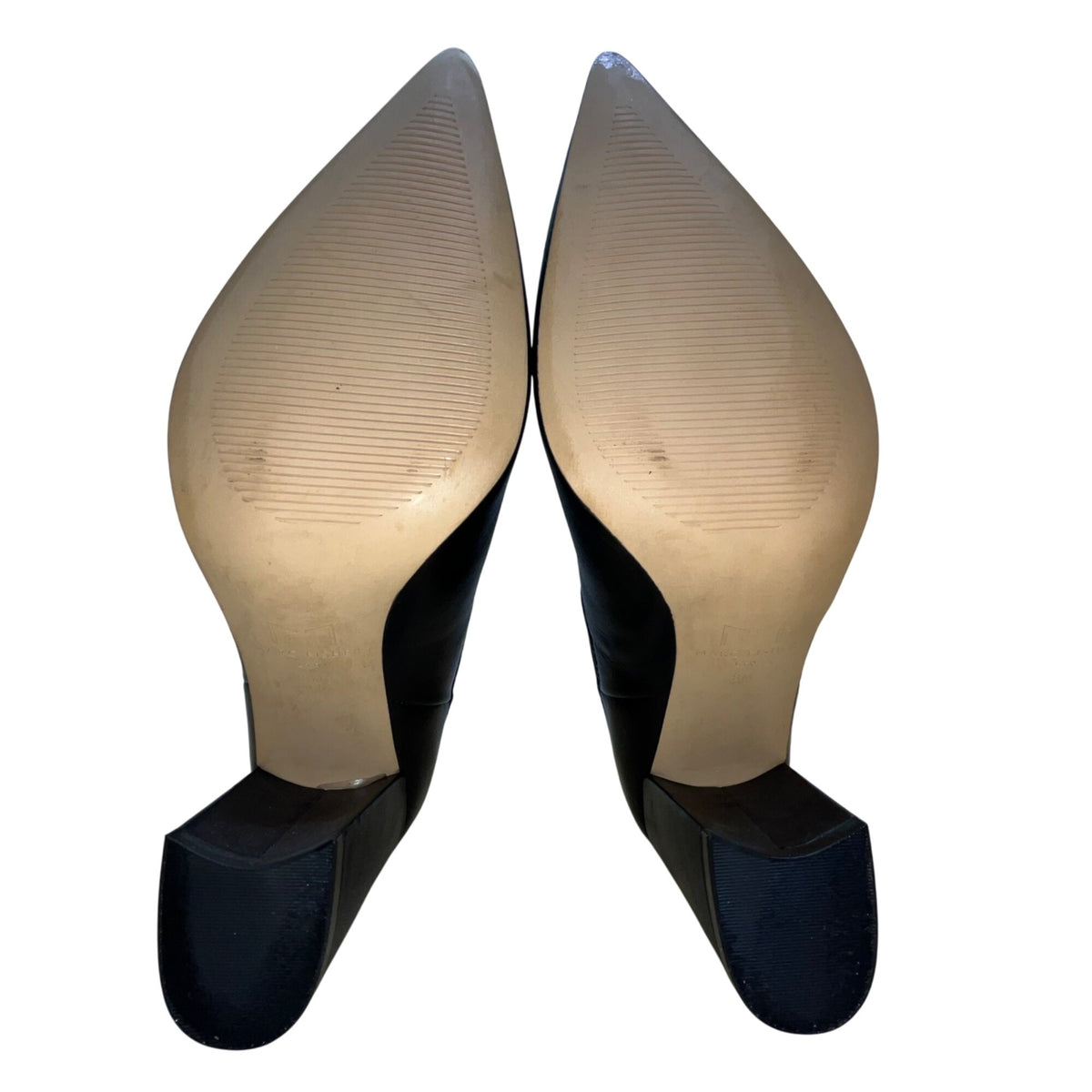 Marc Fisher Women’s Black Leather Pointed Toe Block Heel Ankle Booties Size 8M