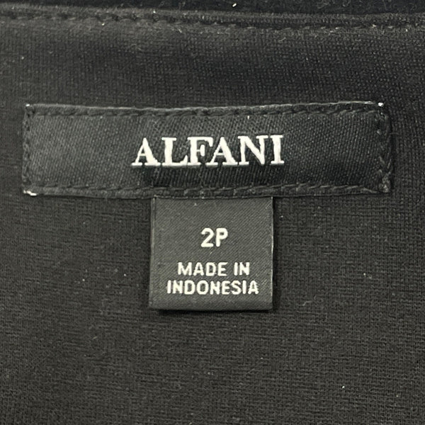 Alfani Women’s Black Open Front Beaded Trim Long Sleeve Blazer Size 2P