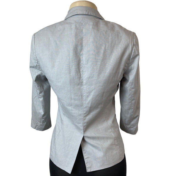 Banana Republic Women's Grey Long Sleeve Two Button Front Pocket Blazer Sz 2