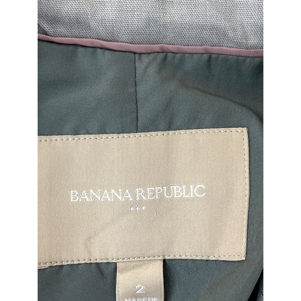 Banana Republic Women's Grey Long Sleeve Two Button Front Pocket Blazer Sz 2