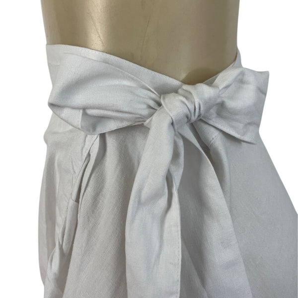 Aerie Women's White Wrap Ruffled Mini Skirt With Tie Waist Sz M - New
