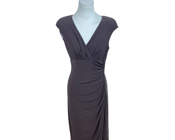 Ralph Lauren Womens Taupe Wrap Dress Elegant Size 6
