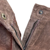 S.M.H. Vintage Brown Leather High-Waisted Loose-Fit Trousers Size 16