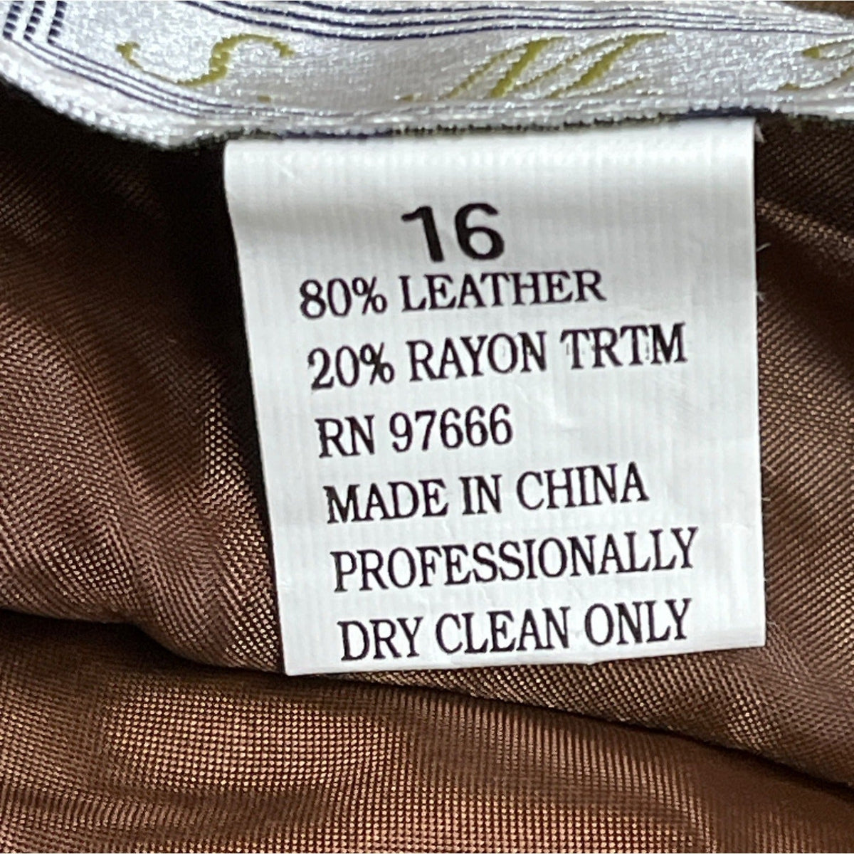 S.M.H. Vintage Brown Leather High-Waisted Loose-Fit Trousers Size 16
