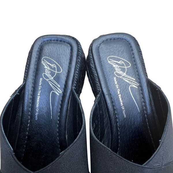 Donald J Pliner Women’s Black Slip-On Espadrille Yeras Wedge Sandals Size 8M