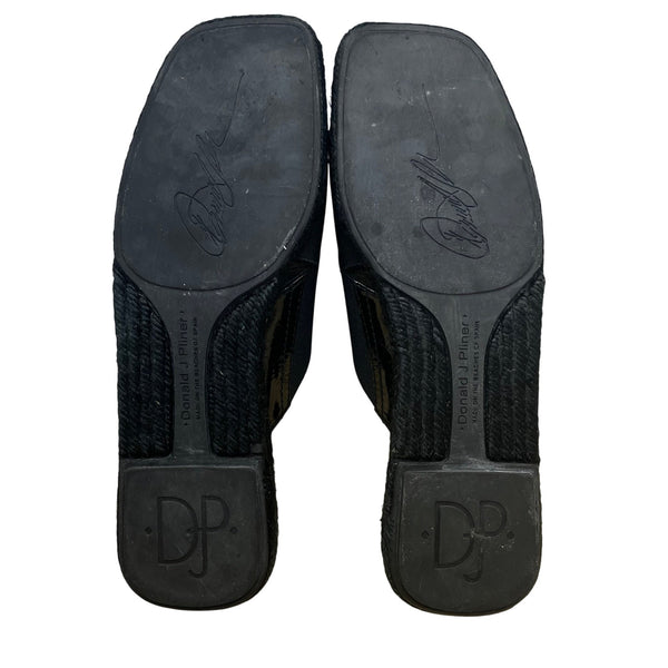 Donald J Pliner Women’s Black Slip-On Espadrille Yeras Wedge Sandals Size 8M