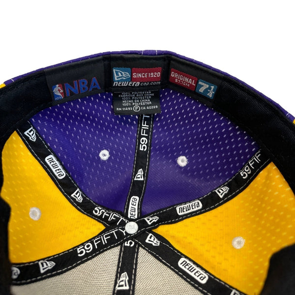NBA Newera White Basketball Hat Los Angeles Lakers Fitted Cap Sz 7