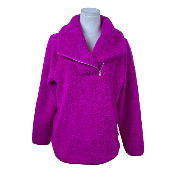 Talbots Pink Women’s Pullover Half Zip Soft Warm Long Sleeve Jacket Size M