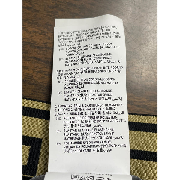 Versace Womens Black Cotton & Elastane Leggings Greek Key Medusa Detail Size 2