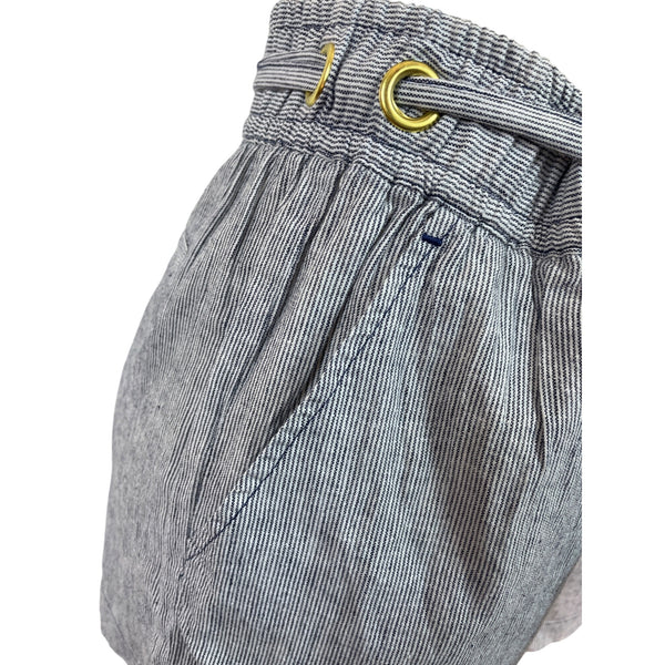 Michael Kors Striped High-Waist Drawstring Shorts W/Gold Grommets & Pockets Sz S