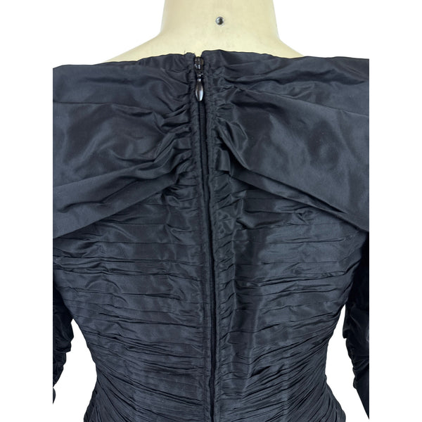 Vintage Chetta B Black Off-Shoulder Formal Top & Skirt Set For Women Sz 8