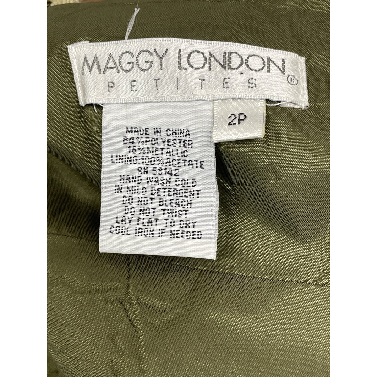 Maggy London Women’s Green & Gold Brocade Cocktail Dress Sleeveless Sz 2P - New