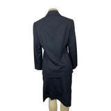 Lafayette 148 Black 2 Pcs Business Suit Set Blazer Sz 8 & Skirt Wool Blend Sz 10