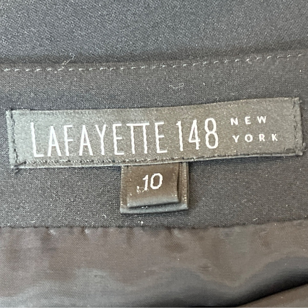 Lafayette 148 Black 2 Pcs Business Suit Set Blazer Sz 8 & Skirt Wool Blend Sz 10