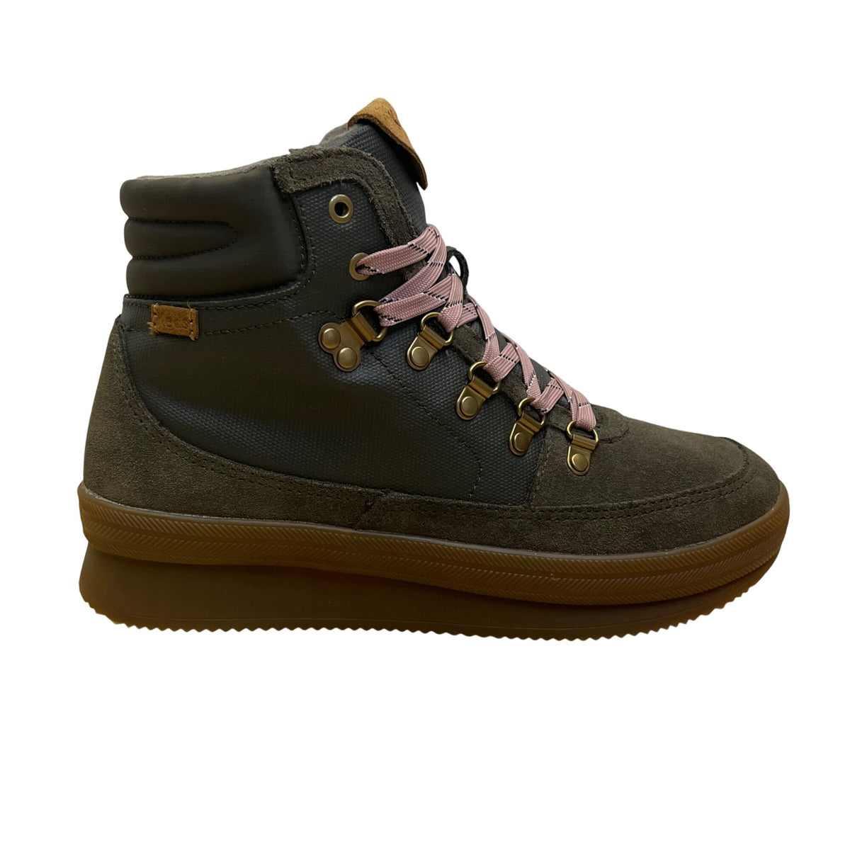 Keds Women’s Olive Suede & Gum Dream Foam High-Top Lace-Up Boots Size 8.5