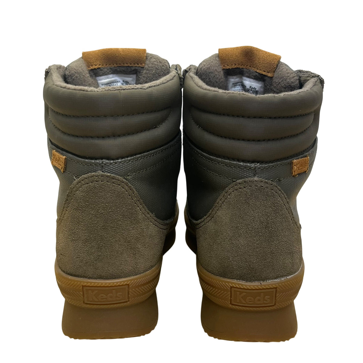 Keds Women’s Olive Suede & Gum Dream Foam High-Top Lace-Up Boots Size 8.5