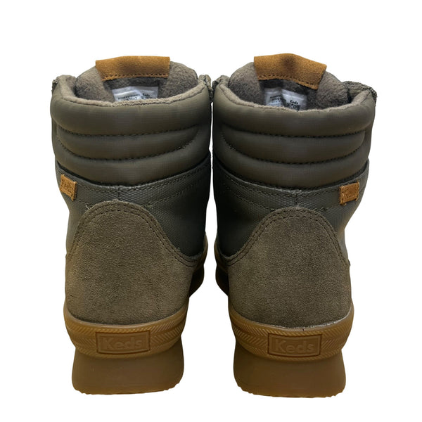 Keds Women’s Olive Suede & Gum Dream Foam High-Top Lace-Up Boots Size 8.5