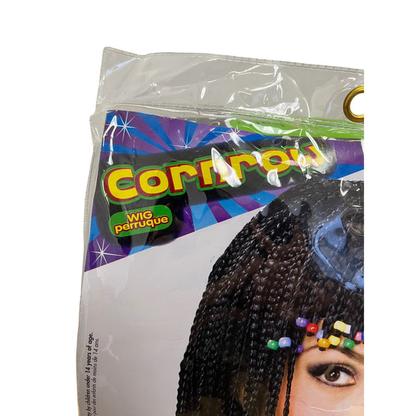 Cornrow Adults Black Wig With Bead Decorations Costume Glamour Style Synthetic Hair