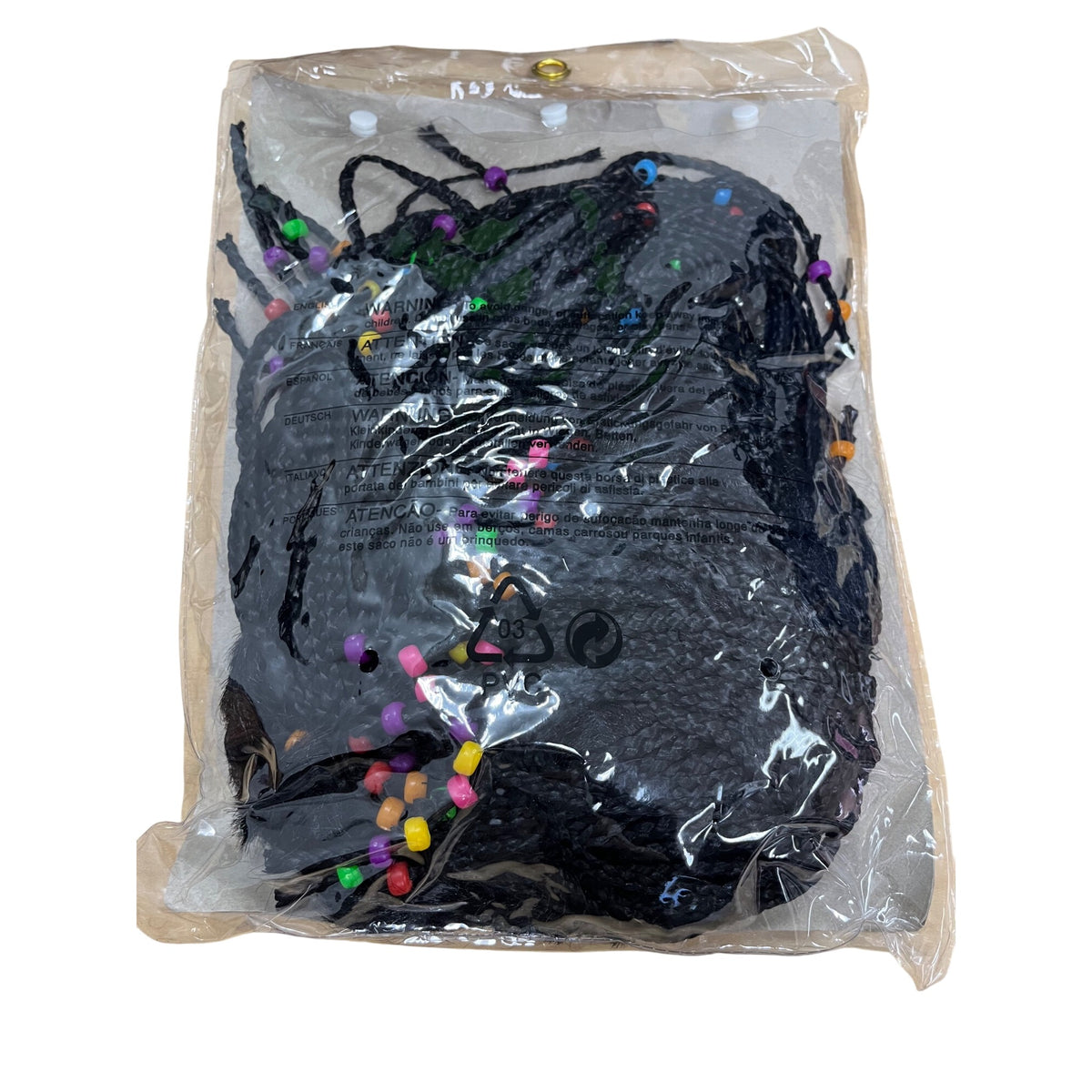 Cornrow Adults Black Wig With Bead Decorations Costume Glamour Style Synthetic Hair