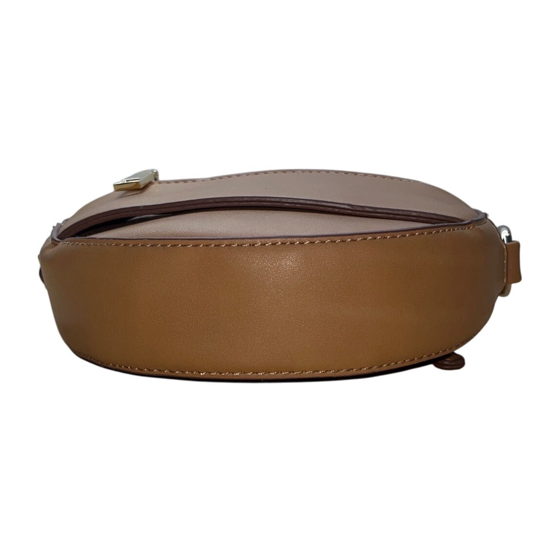 BP Women’s Camel Brown Adjustable Strap Zipper Pockets Round Crossbody Bag Sz M