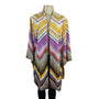 Chicos Womens Multicolor Chevron Kimono Jacket Open Front Size 2