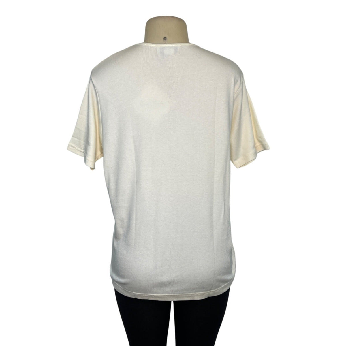 Womens Croft & Barrow Cream Short Sleeve Cotton T-Shirt Size L - New