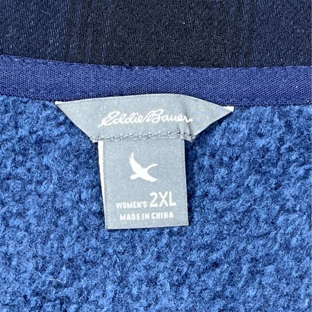 Eddie Bauer Womens Blue Full-Zip Jacket With Stand Collar & Snap Closure New