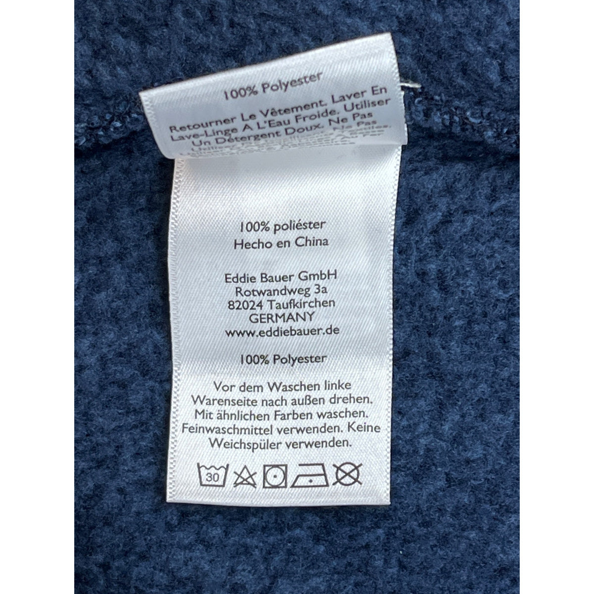 Eddie Bauer Womens Blue Full-Zip Jacket With Stand Collar & Snap Closure New