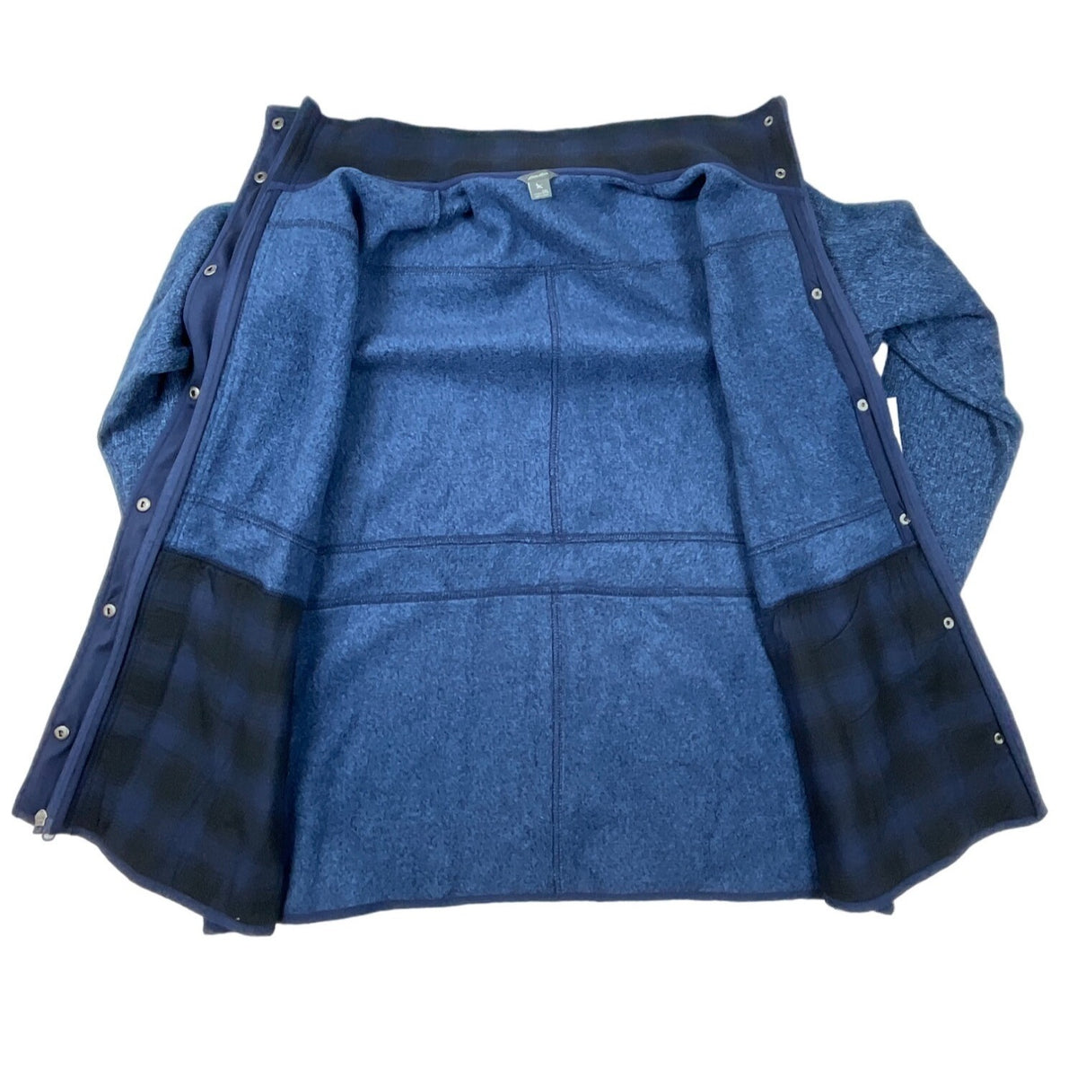 Eddie Bauer Womens Blue Full-Zip Jacket With Stand Collar & Snap Closure New