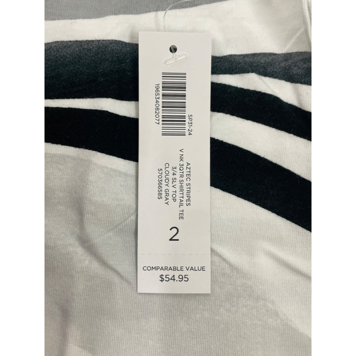 Chico’s Women's Black White Grey Abstract Blouse Sz 2 (EUR 32) - NWT