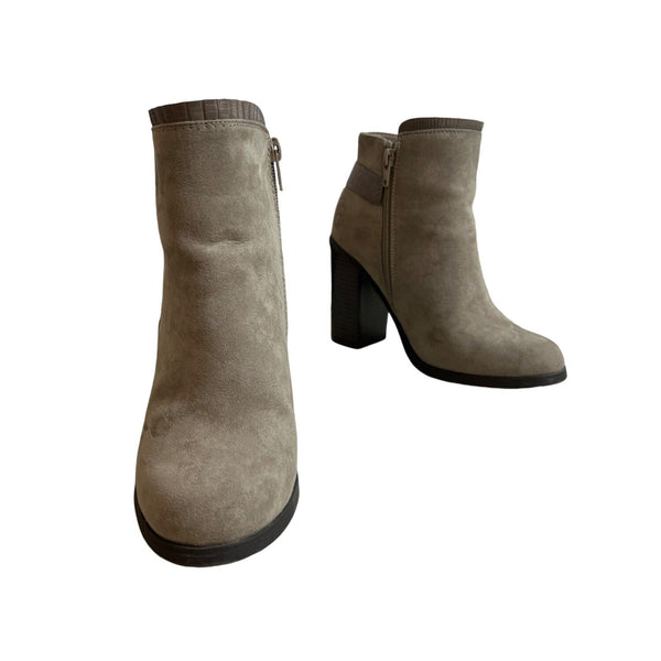 Shoedazzle Women's Grey Octavia Heeled Booties Sz 6