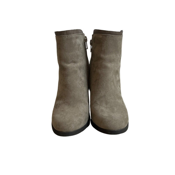 Shoedazzle Women's Grey Octavia Heeled Booties Sz 6