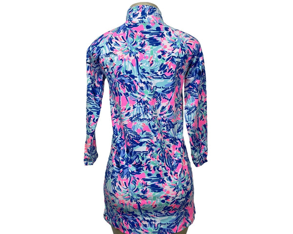 Lilly Pulitzer Floral Quarter-Zip Pullover Girls Youth Dress XlL12-14