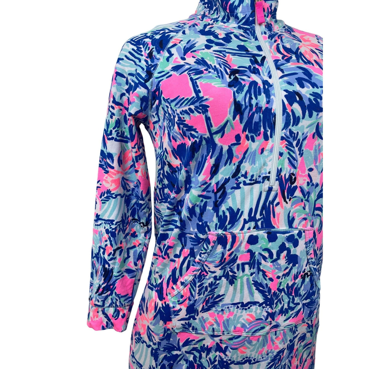 Lilly Pulitzer Floral Quarter-Zip Pullover Girls Youth Dress XlL12-14