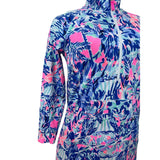 Lilly Pulitzer Floral Quarter-Zip Pullover Girls Youth Dress XlL12-14