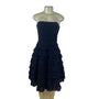 Betsey Johnson Womens Black Cotton Strapless Lace Evening Dress Sz 6