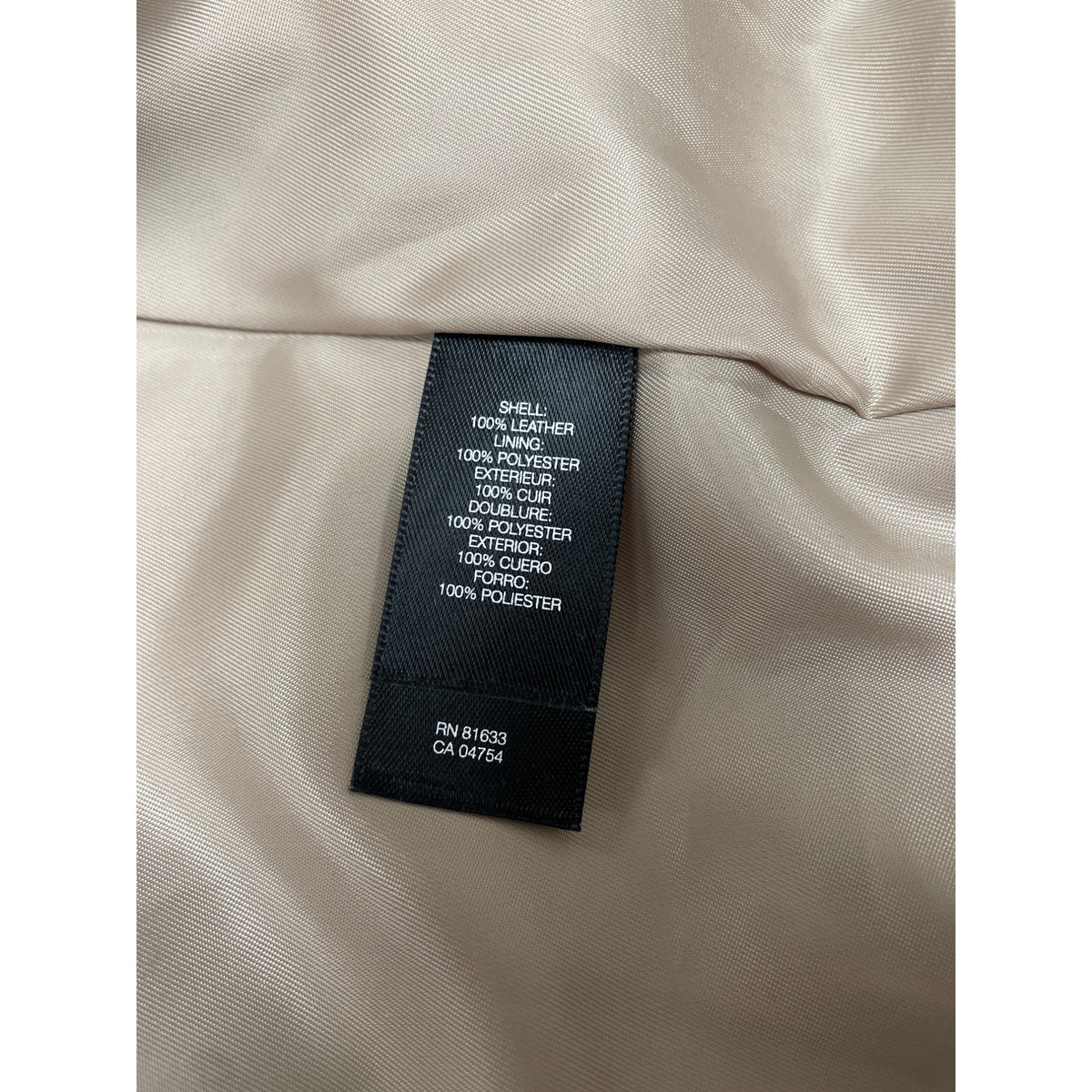 Kenneth Cole New York Tan Women’s Leather Cropped Open-Front Jacket 100% Polyester Lining