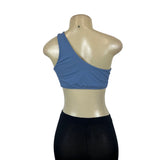 Womens One-Shoulder Blue Sports Bra Sz M