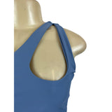 Womens One-Shoulder Blue Sports Bra Sz M
