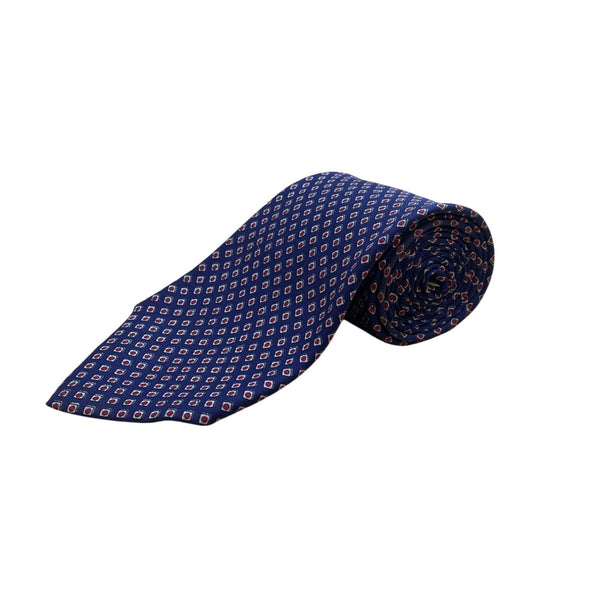 Vintage Brooks Brothers Blue All Silk Geometric Diamond Pattern Tie