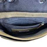 Hype Women’s Tan Leather With Chain Strap & Silver Flap Closure Shoulder Bag
