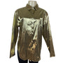 Gold Metallic Button-Up Shirt By Blair