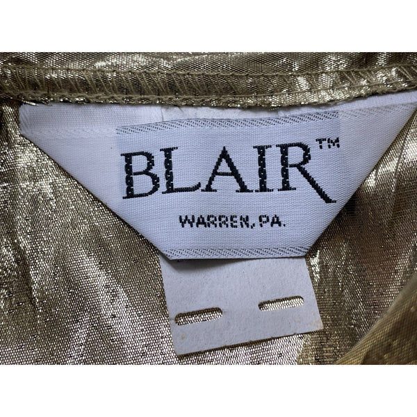 Gold Metallic Button-Up Shirt By Blair