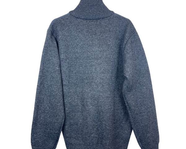 Izod Mens Dark Gray Full Zip Lined Sweater Size XL Ribbed Collar Natural Stretch