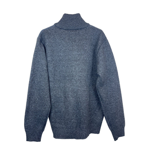 Izod Mens Dark Gray Full Zip Lined Sweater Size XL Ribbed Collar Natural Stretch