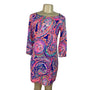Lilly Pulitzer Multicolor Paisley Print 3/4 Sleeve Shift Dress Womens Size S