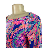 Lilly Pulitzer Multicolor Paisley Print 3/4 Sleeve Shift Dress Womens Size S